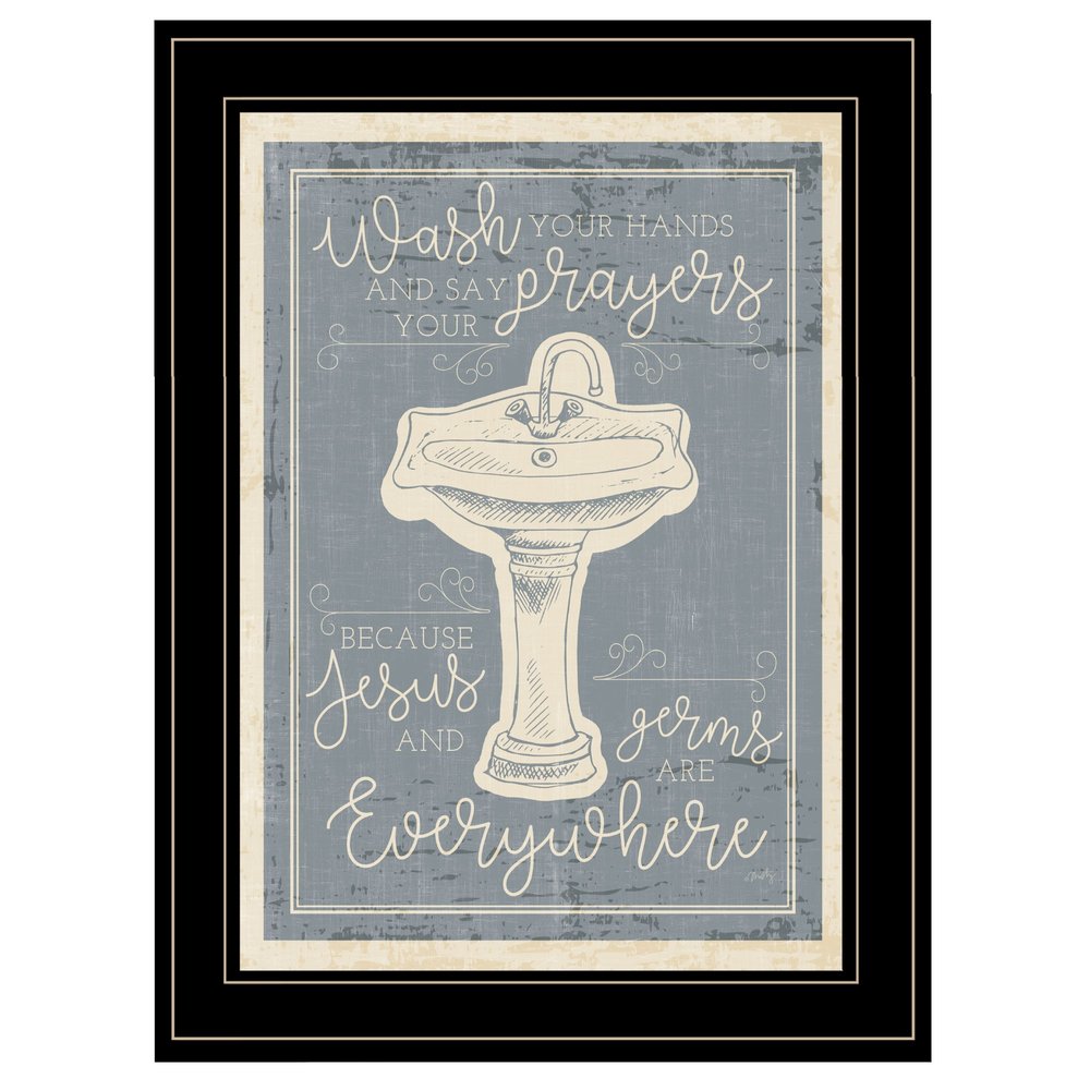Wash Your Hands 8 Black Framed Print Bathroom Wall Art HomeRoots