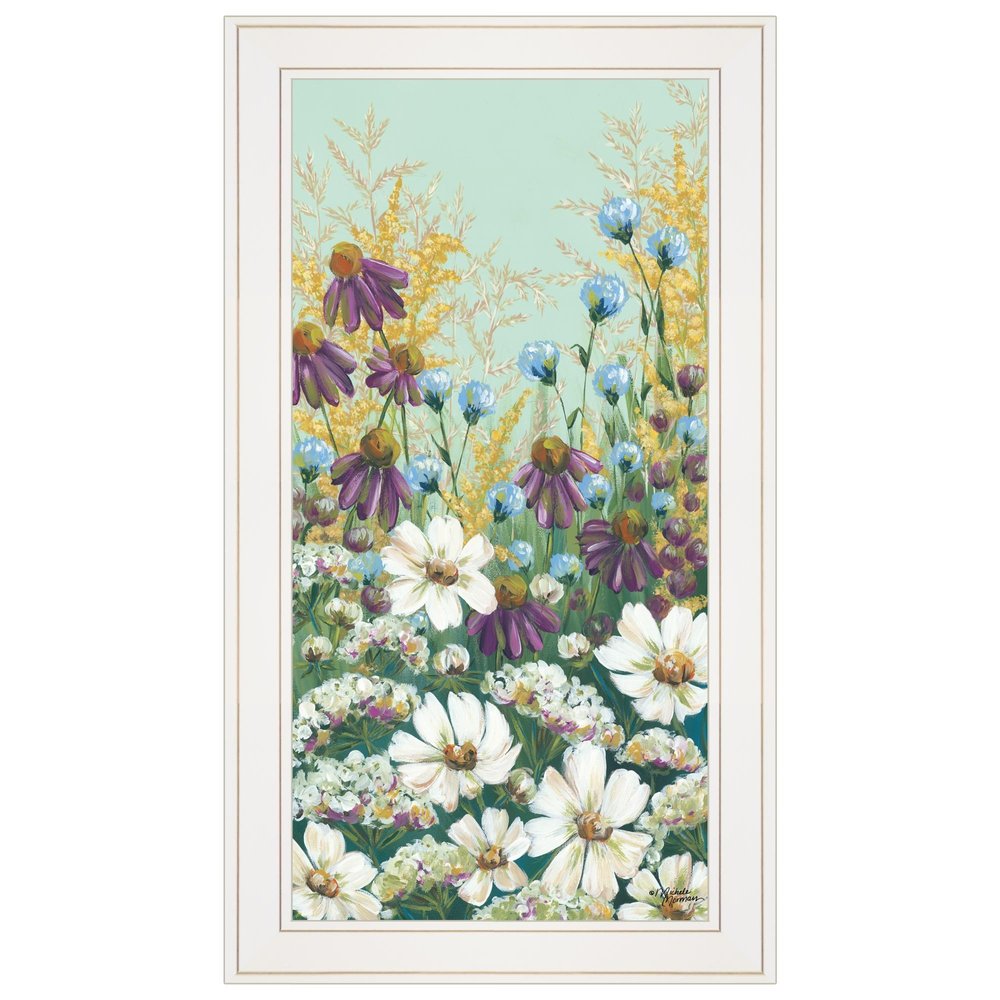 Floral Field Day White Framed Print Wall Art HomeRoots