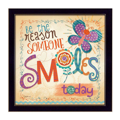 Be the Reason Someone Smiles Black Framed Print Wall Art HomeRoots