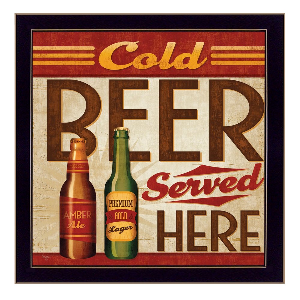 Cold Beer Served Here Black Framed Print Wall Art HomeRoots