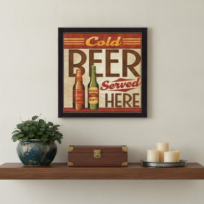 Cold Beer Served Here Black Framed Print Wall Art HomeRoots