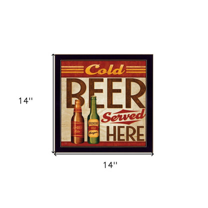 Cold Beer Served Here Black Framed Print Wall Art HomeRoots