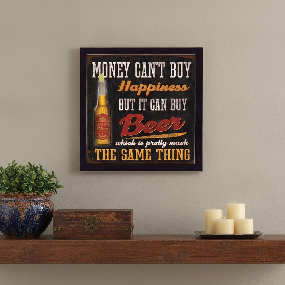 Money Cant Buy Happiness Black Framed Print Wall Art HomeRoots