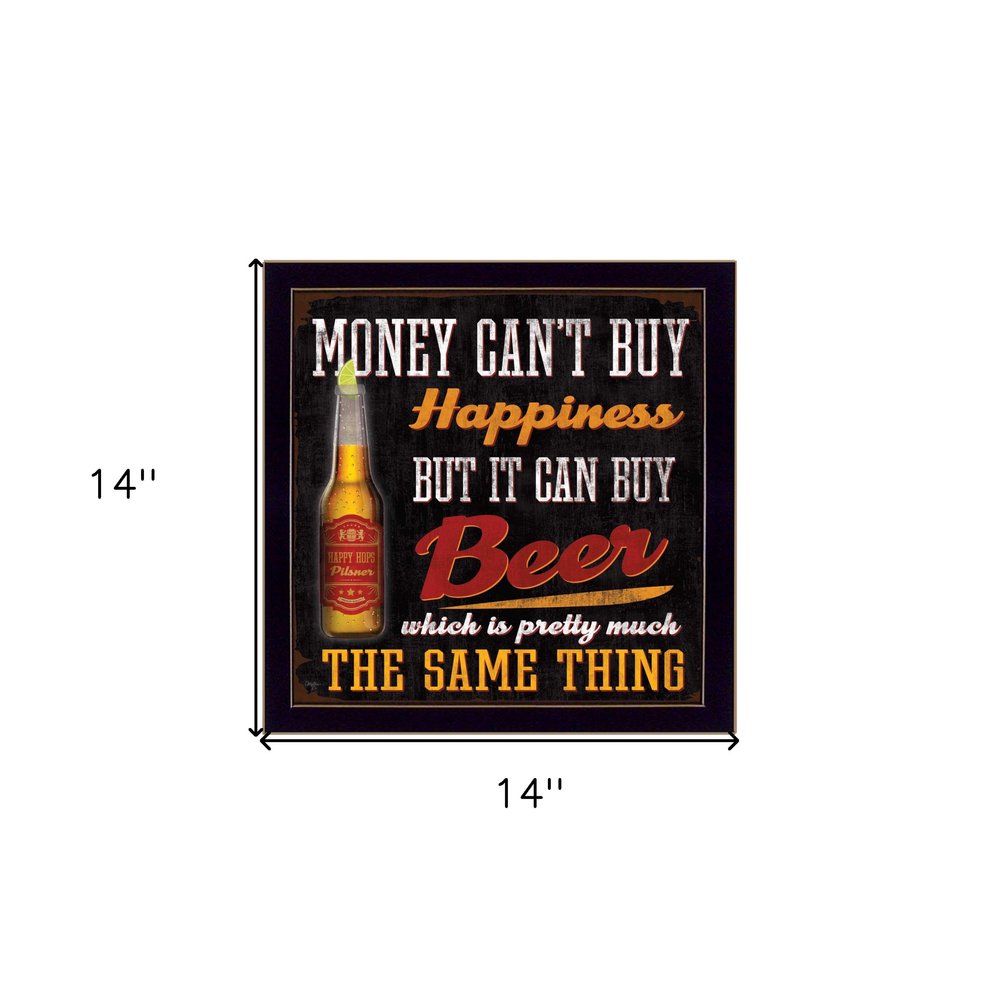 Money Cant Buy Happiness Black Framed Print Wall Art HomeRoots
