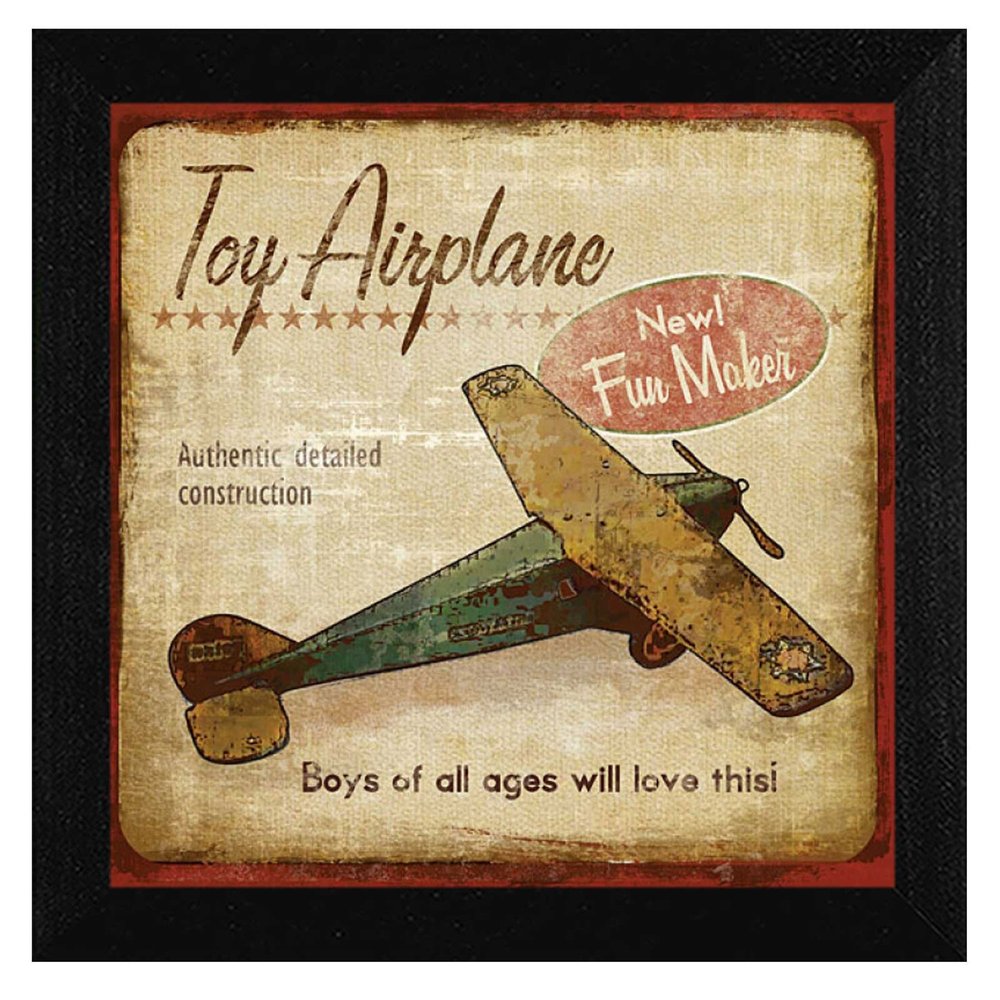 Toy Airplane Black Framed Print Wall Art HomeRoots