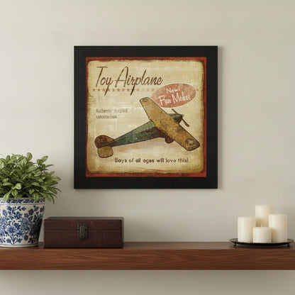 Toy Airplane Black Framed Print Wall Art HomeRoots