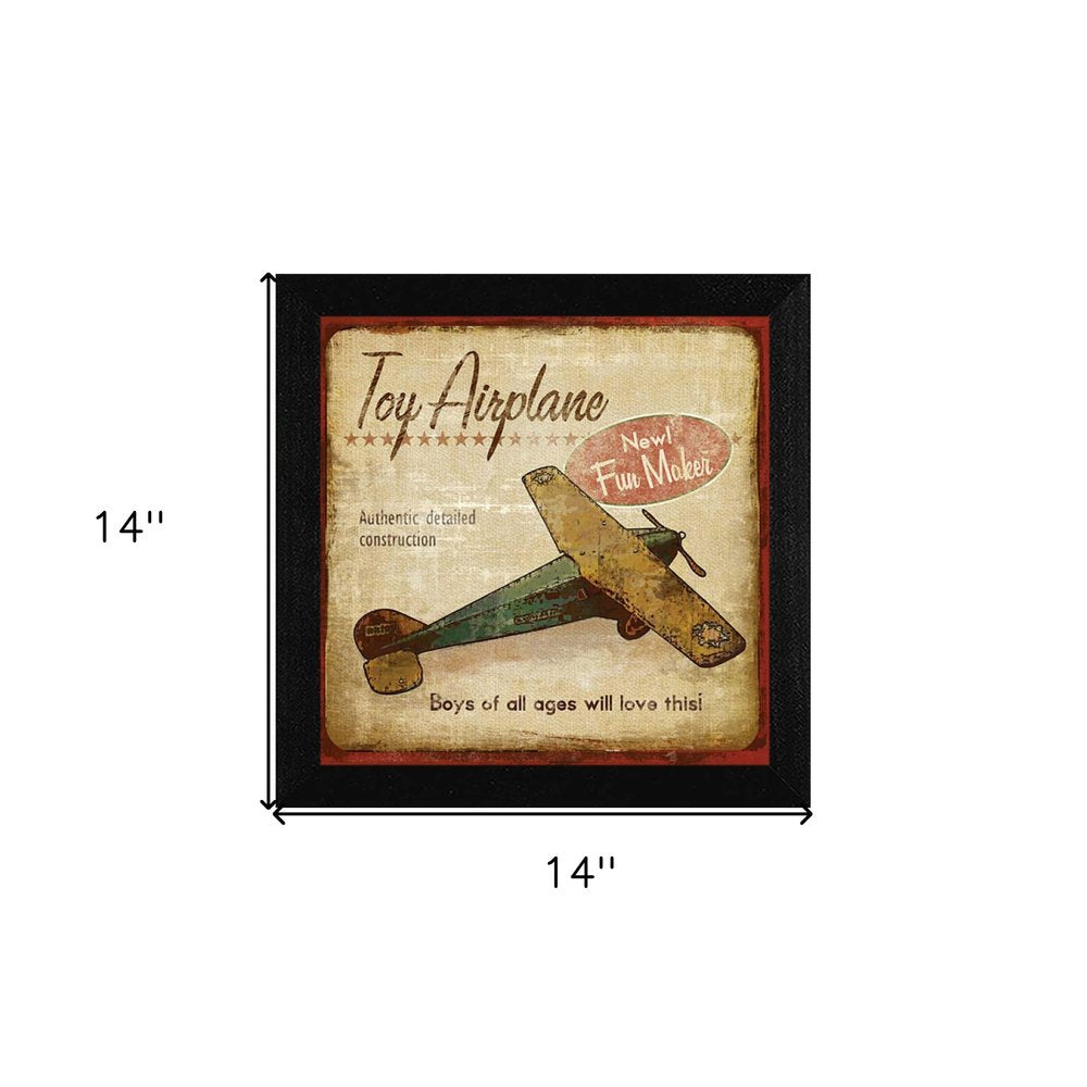 Toy Airplane Black Framed Print Wall Art HomeRoots
