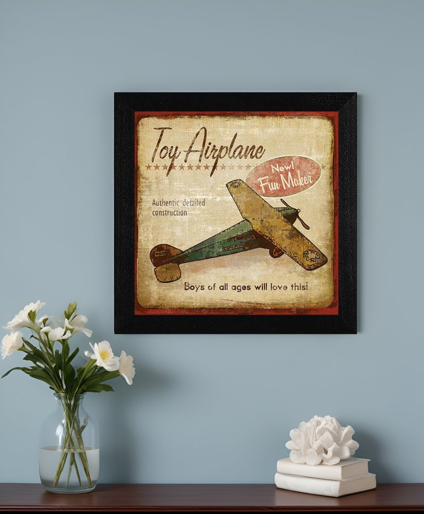 Toy Airplane Black Framed Print Wall Art HomeRoots