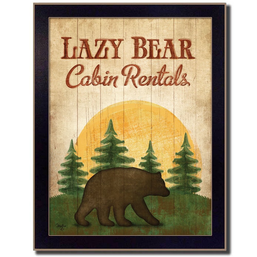 Lazy Bear 2 Black Framed Print Wall Art HomeRoots