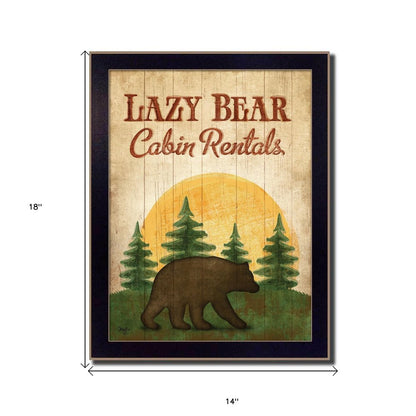 Lazy Bear 2 Black Framed Print Wall Art HomeRoots