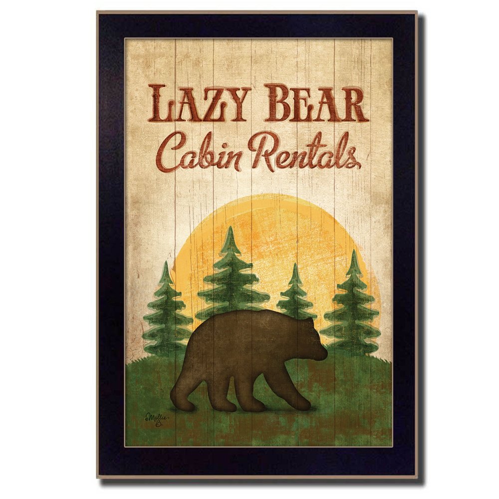 Lazy Bear 1 Black Framed Print Wall Art HomeRoots