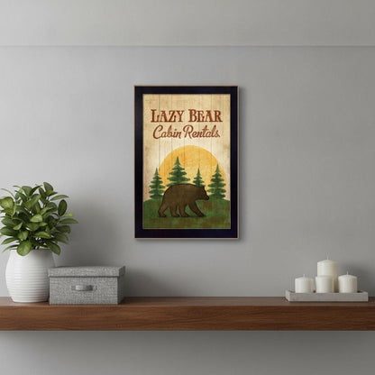 Lazy Bear 1 Black Framed Print Wall Art HomeRoots