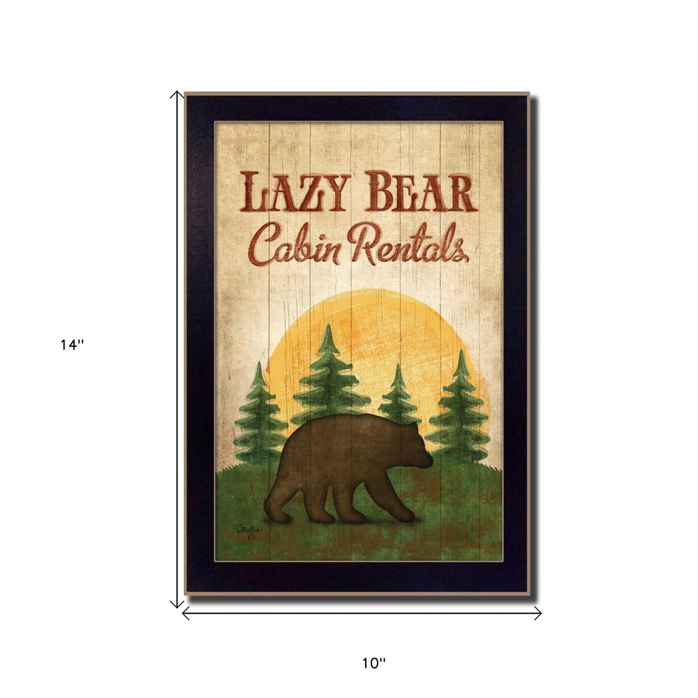 Lazy Bear 1 Black Framed Print Wall Art HomeRoots