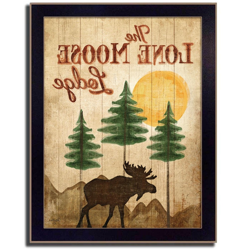 Lone Moose 2 Black Framed Print Wall Art HomeRoots