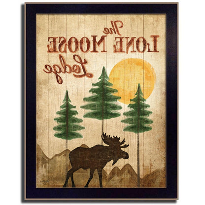 Lone Moose 2 Black Framed Print Wall Art HomeRoots