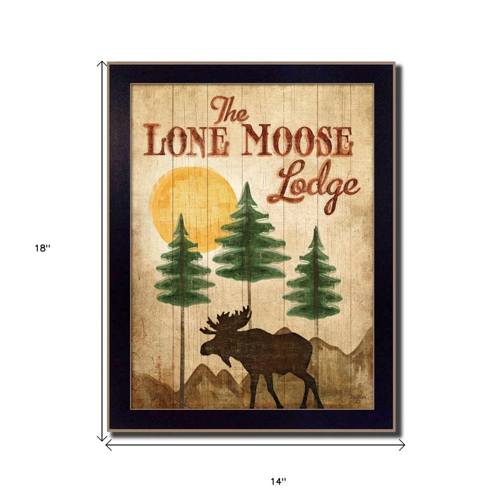 Lone Moose 2 Black Framed Print Wall Art HomeRoots