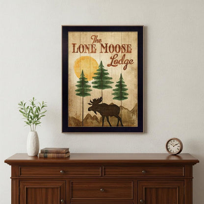 Lone Moose 2 Black Framed Print Wall Art HomeRoots