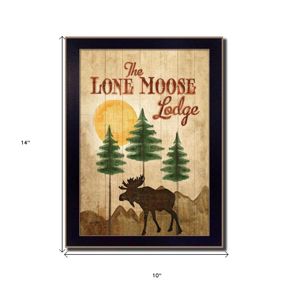 Lone Moose 1 Black Framed Print Wall Art HomeRoots