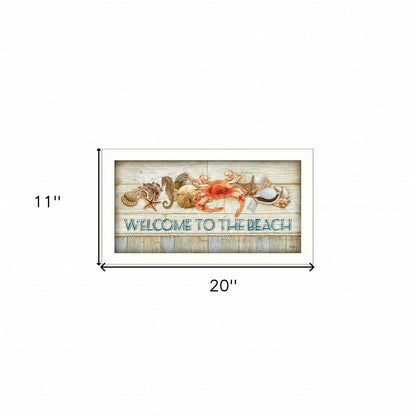 Welcome to the Beach White Framed Print Wall Art HomeRoots