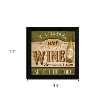I Cook with Wine Black Framed Print Kitchen Wall Art HomeRoots