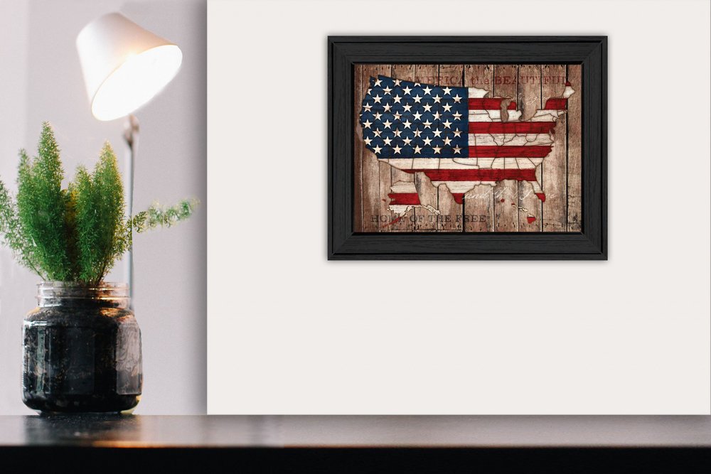 America The Beautiful Black Framed Print Wall Art HomeRoots