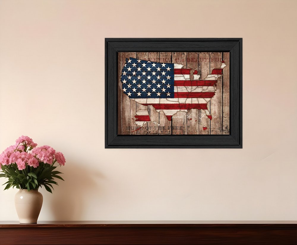 America The Beautiful Black Framed Print Wall Art HomeRoots