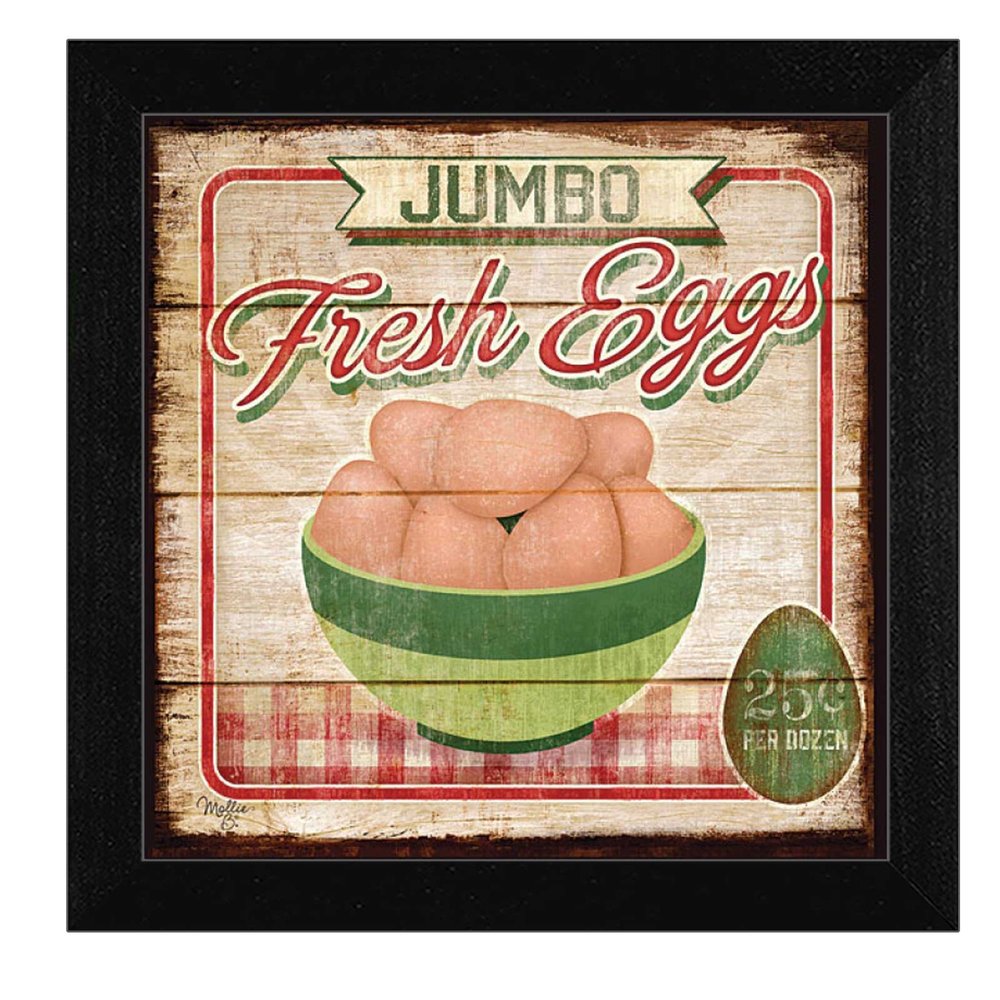 Jumbo Fresh Eggs Black Framed Print Wall Art HomeRoots