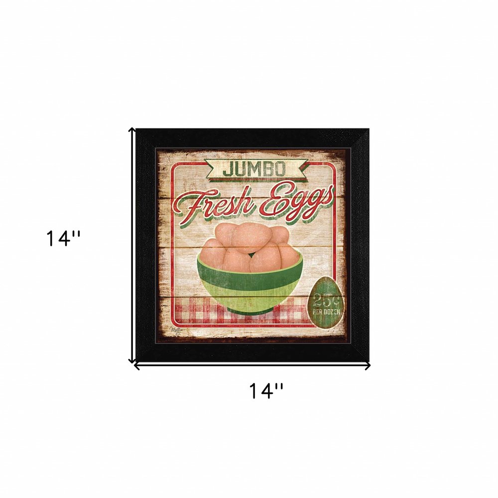 Jumbo Fresh Eggs Black Framed Print Wall Art HomeRoots