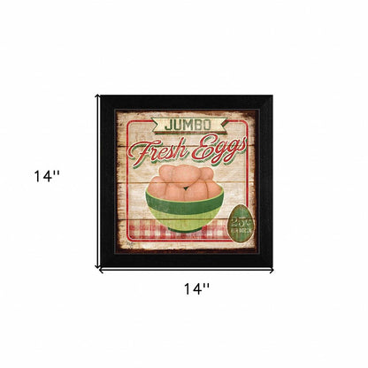 Jumbo Fresh Eggs Black Framed Print Wall Art HomeRoots