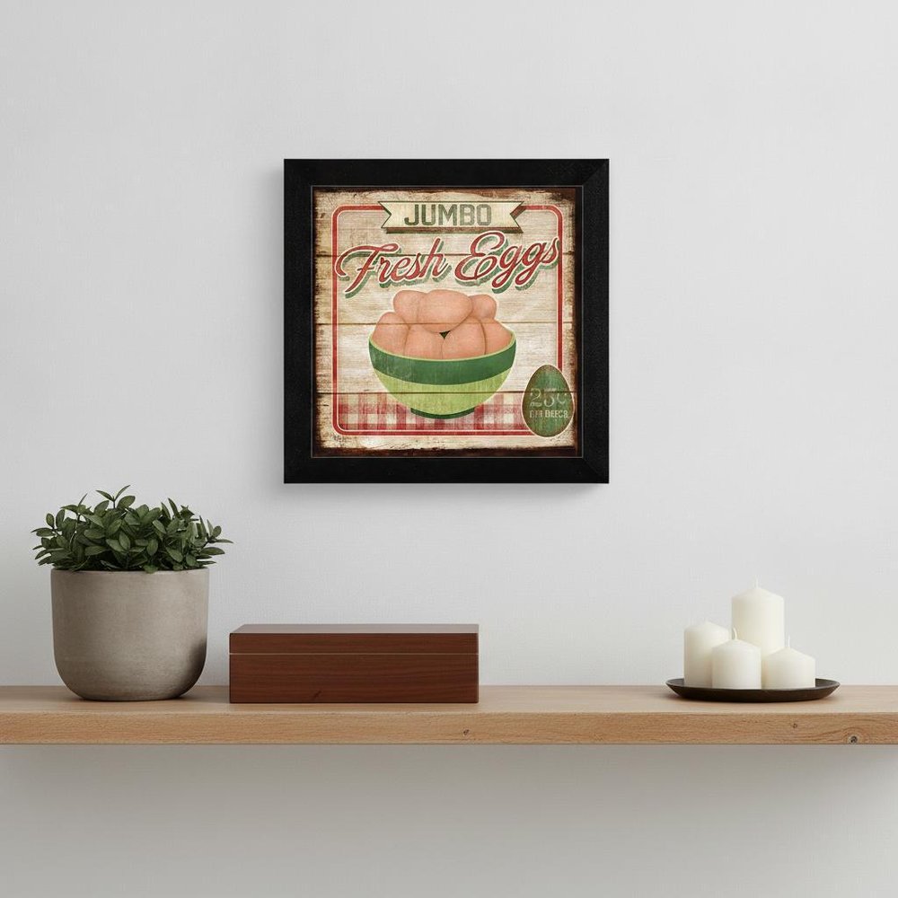 Jumbo Fresh Eggs Black Framed Print Wall Art HomeRoots