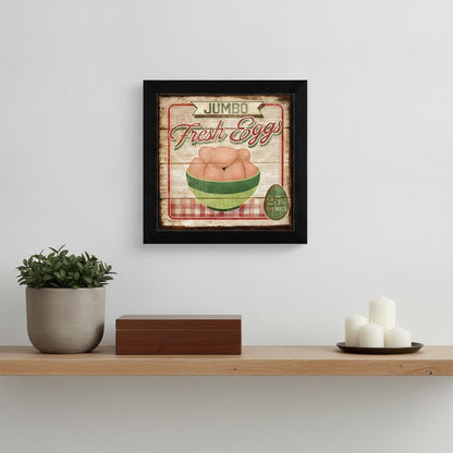 Jumbo Fresh Eggs Black Framed Print Wall Art HomeRoots
