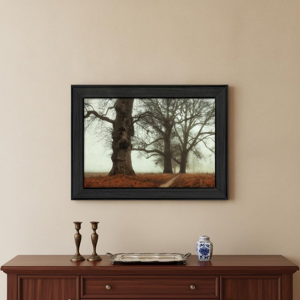 Misty Trees Black Framed Print Wall Art HomeRoots