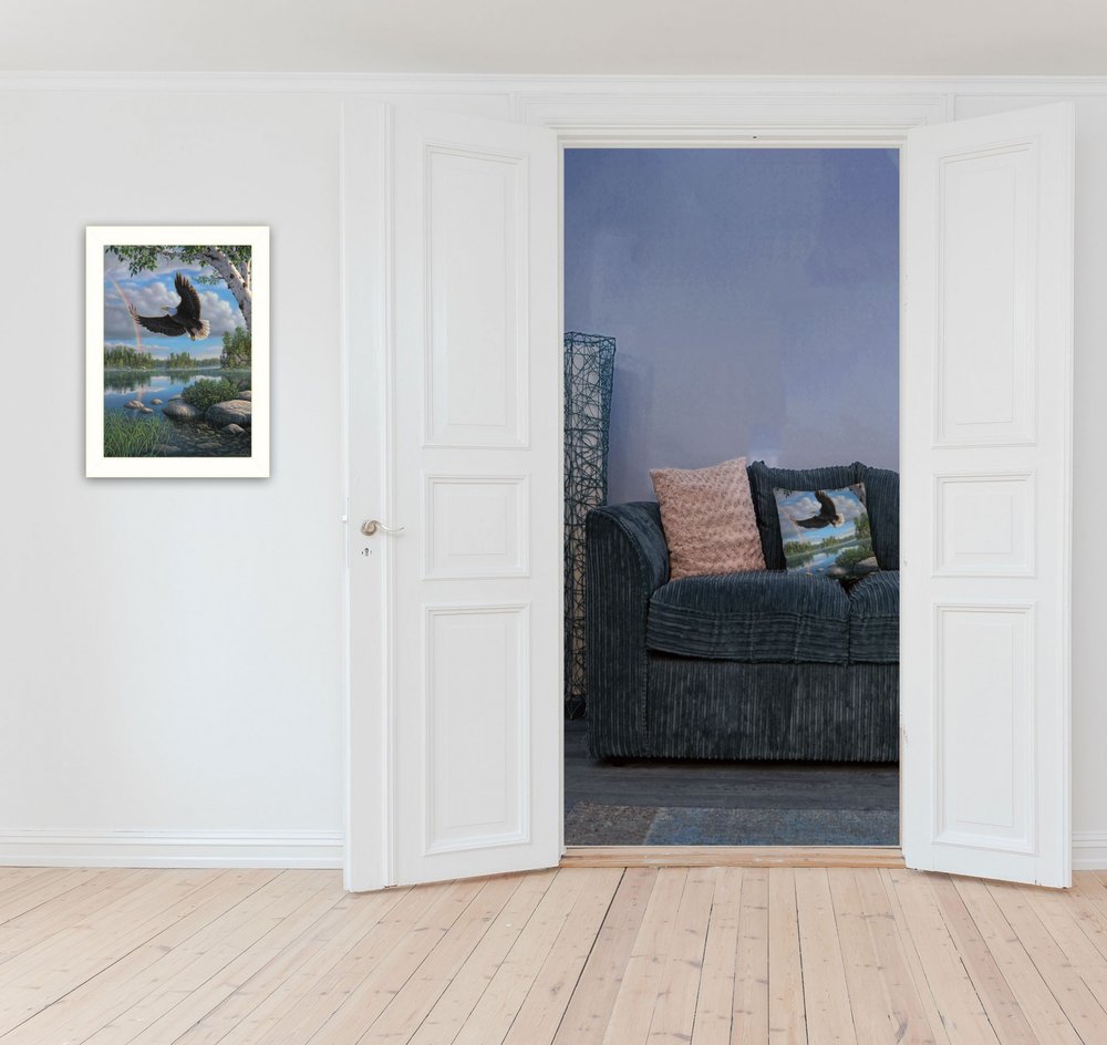 On Eagles Wings 2 White Framed Print Wall Art HomeRoots