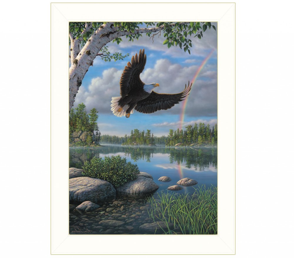 On Eagles Wings 2 White Framed Print Wall Art HomeRoots