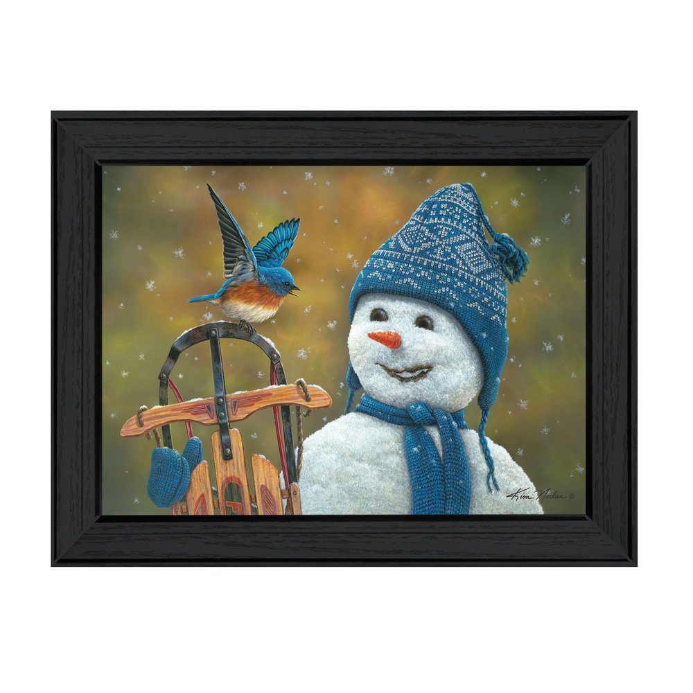 Snow Brother Snowman Black Framed Print Wall Art HomeRoots