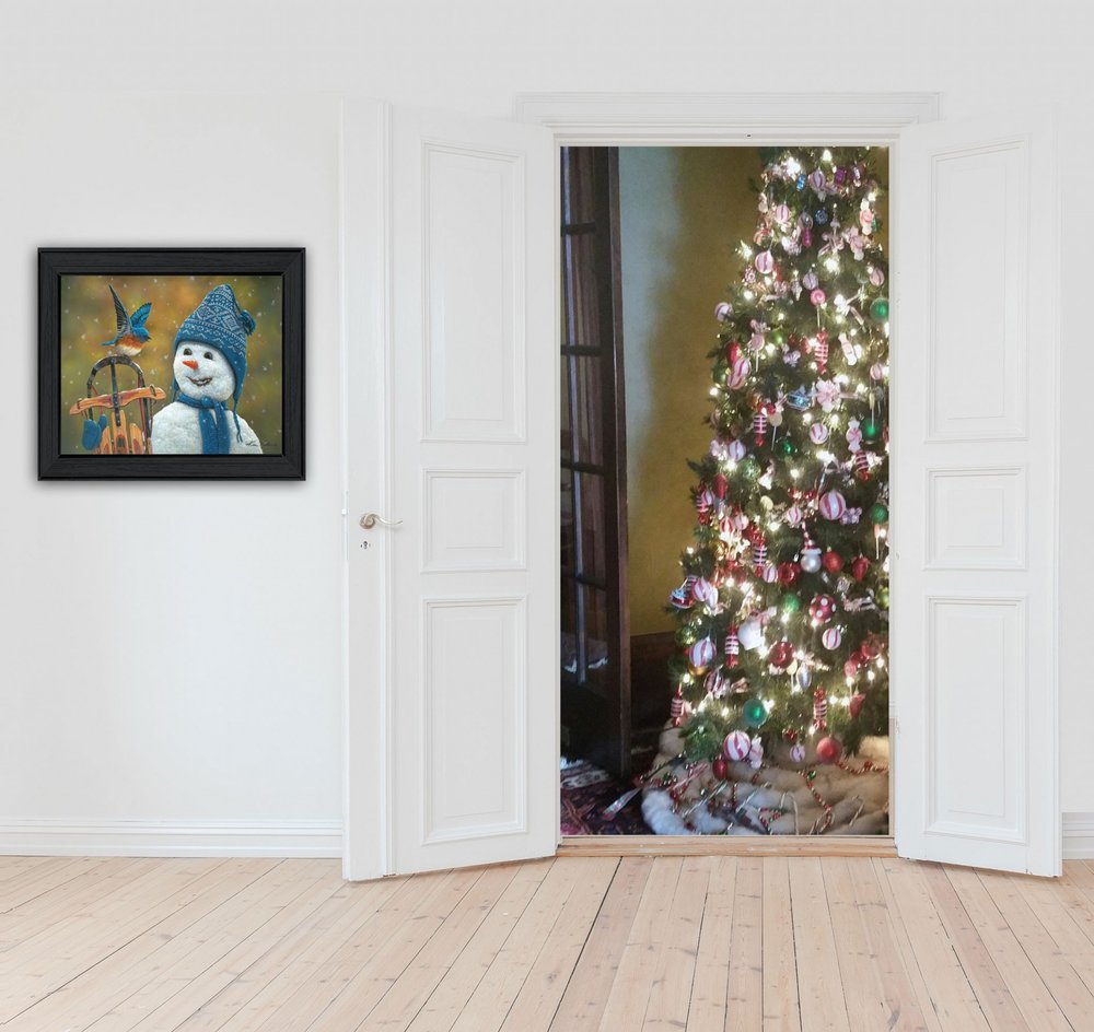 Snow Brother Snowman Black Framed Print Wall Art HomeRoots