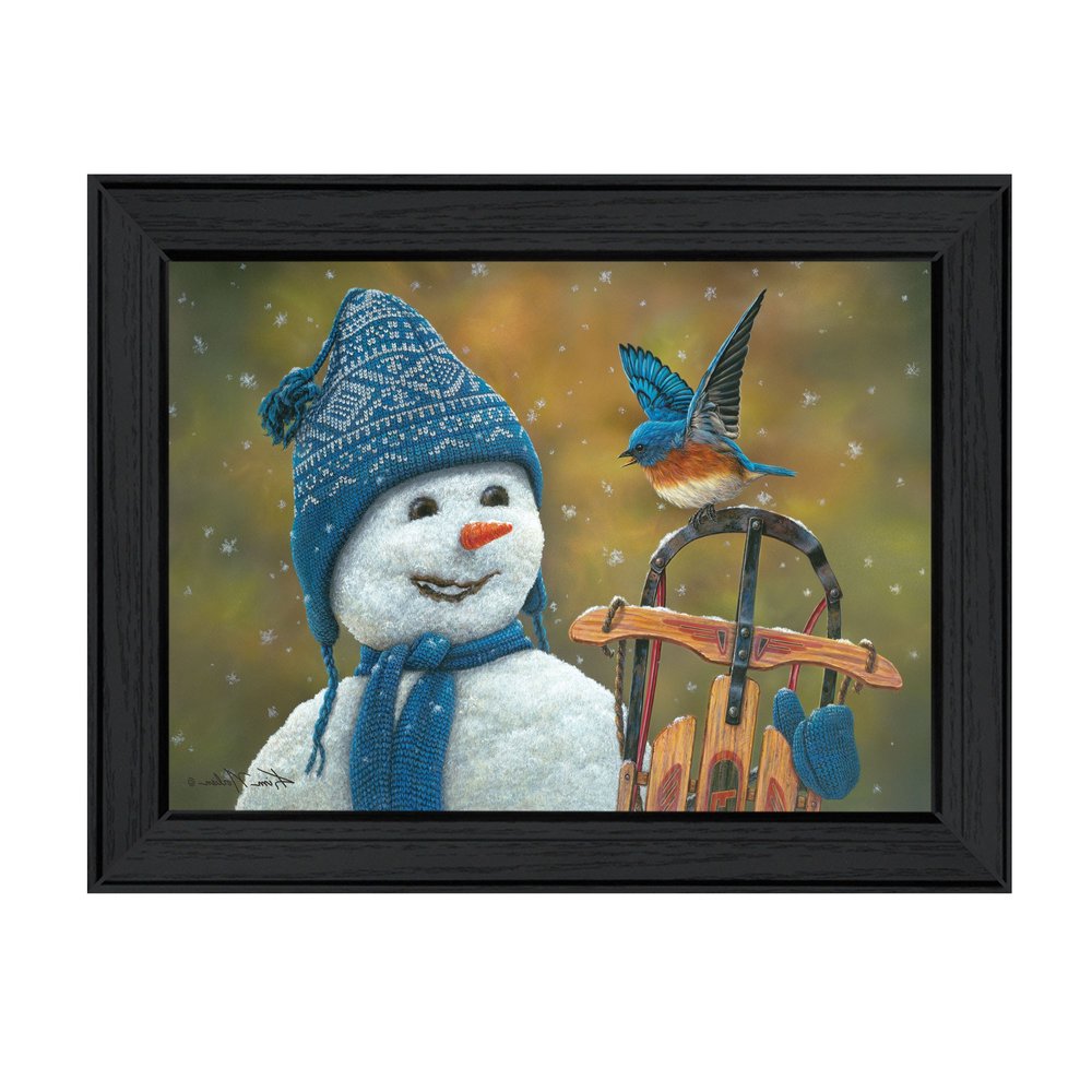 Snow Brother Snowman Black Framed Print Wall Art HomeRoots