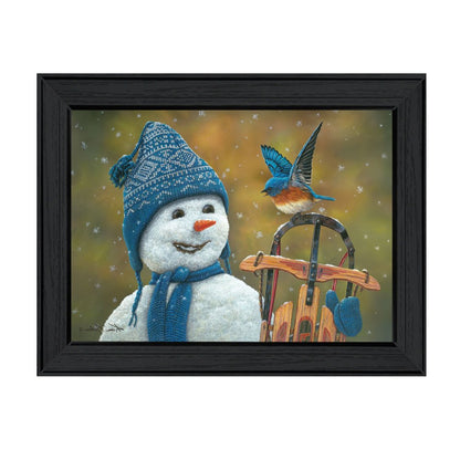 Snow Brother Snowman Black Framed Print Wall Art HomeRoots