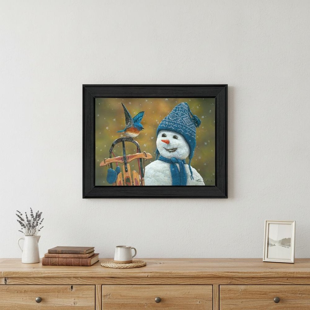 Snow Brother Snowman Black Framed Print Wall Art HomeRoots