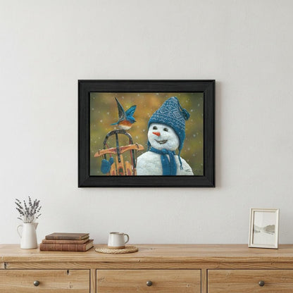 Snow Brother Snowman Black Framed Print Wall Art HomeRoots