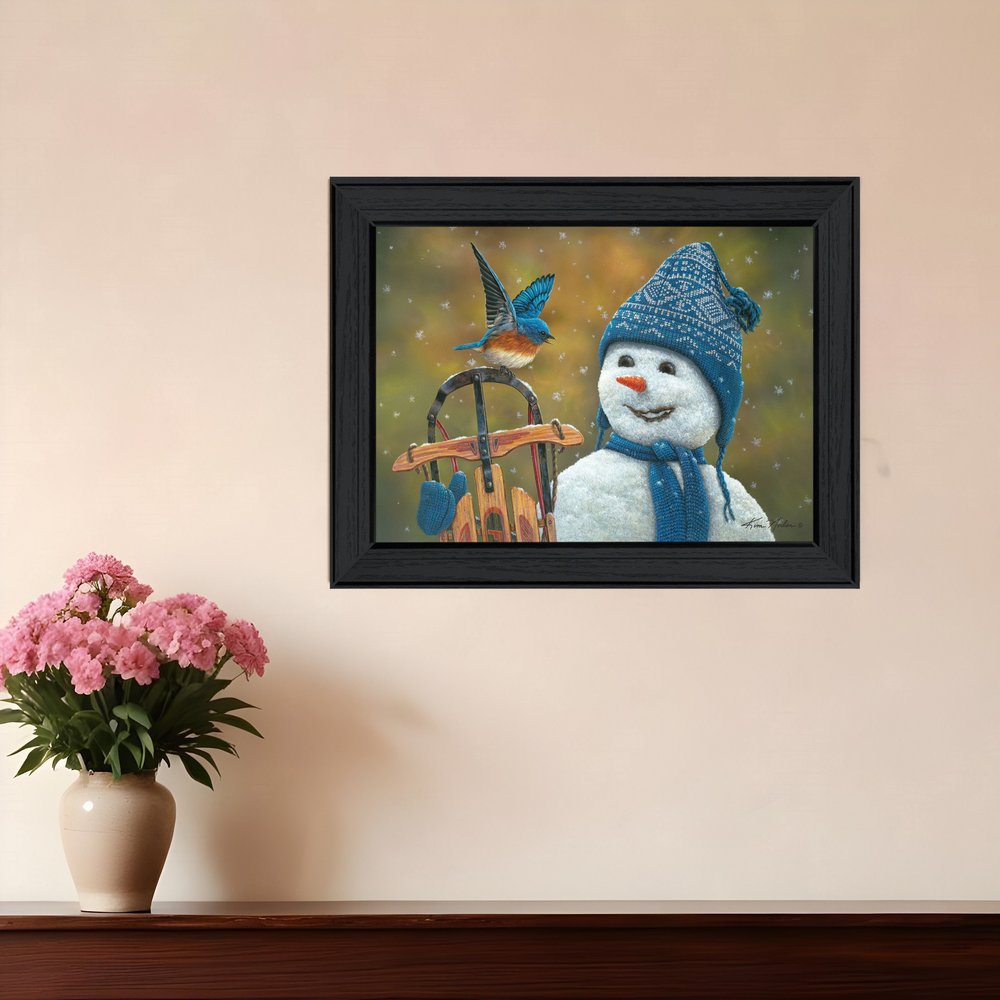 Snow Brother Snowman Black Framed Print Wall Art HomeRoots