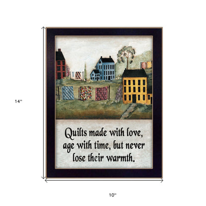 Quilts Made With Love Black Framed Print Wall Art