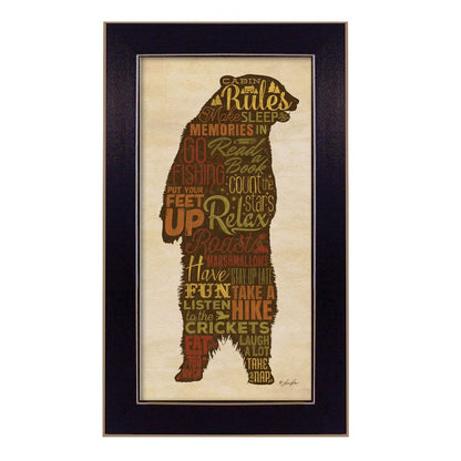 Cabin rules 2 Black Framed Print Wall Art HomeRoots