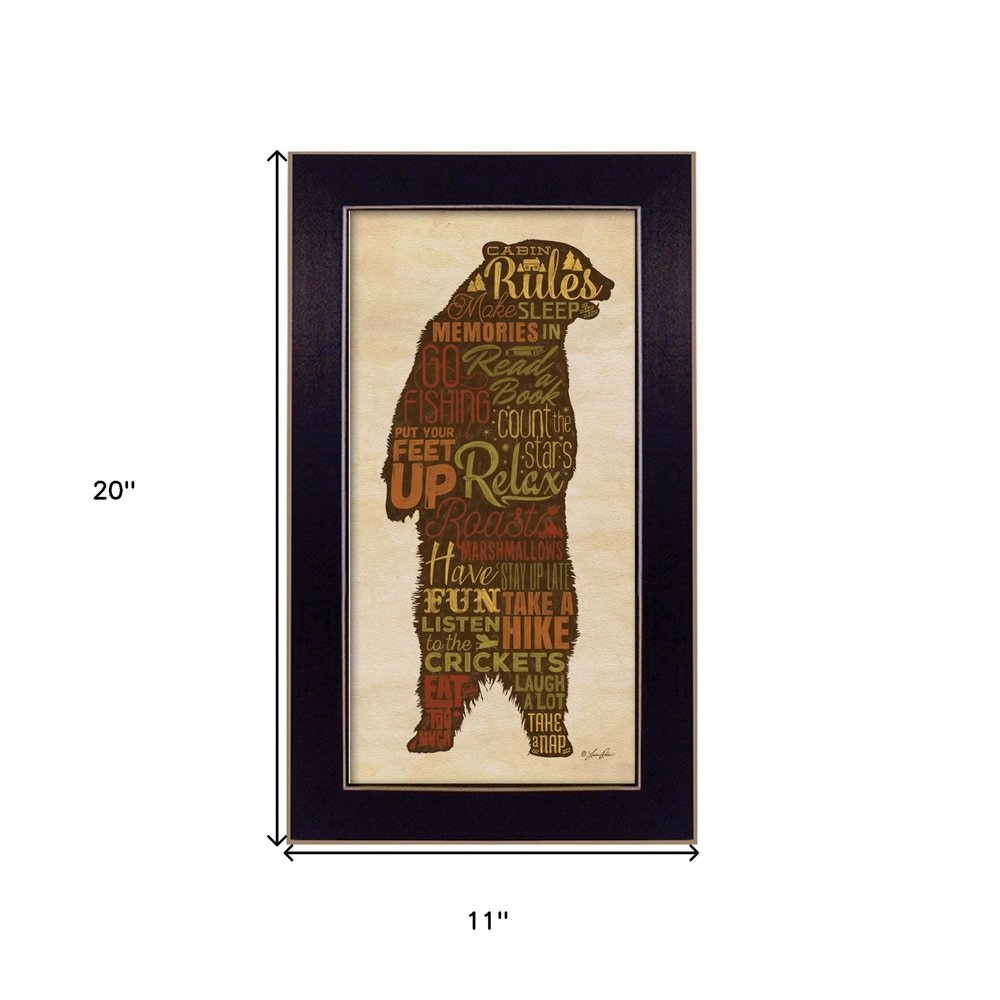 Cabin rules 2 Black Framed Print Wall Art HomeRoots