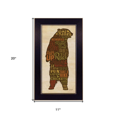 Cabin rules 2 Black Framed Print Wall Art HomeRoots