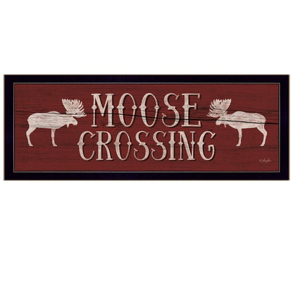 Moose Crossing Black Framed Print Wall Art HomeRoots