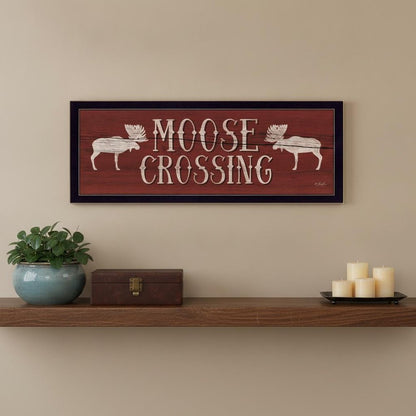 Moose Crossing Black Framed Print Wall Art HomeRoots
