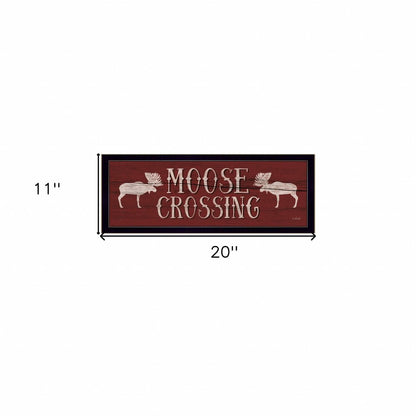 Moose Crossing Black Framed Print Wall Art HomeRoots