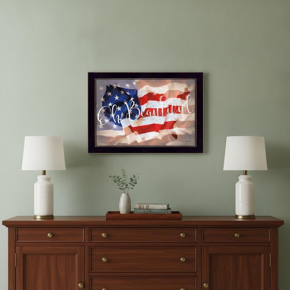 Oh Beautiful America Black Framed Print Wall Art HomeRoots
