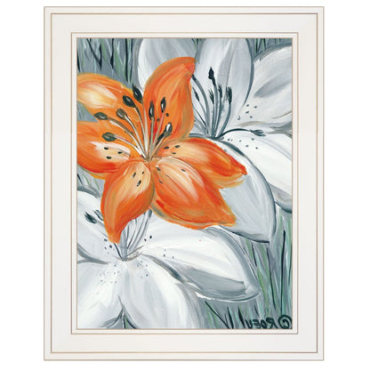 Tiger Lily in Orange 1 White Framed Print Wall Art HomeRoots